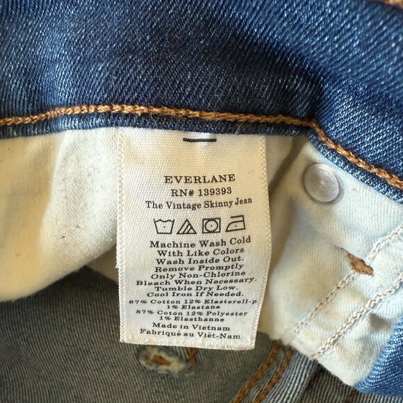 Everlane The Authentic Stretch High-Rise Skinny Button Fly Size 27 - Picture 8 of 9